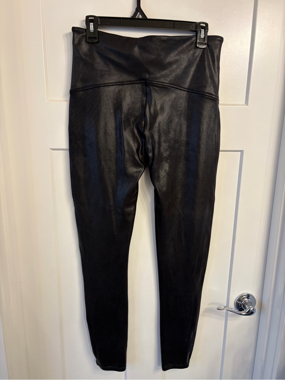 SPANX Black Faux Leather  Leggings 1X